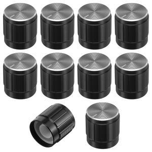 10개 바닥 램프 노브 테이블 스위치 교체 6mm 회전 17x17mm(블랙)