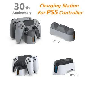 PlayStation 5 Dualsense 컨트롤러 용 듀얼 컨트롤러 충전기 충전 스테이션 LED 표시기 PS5 게임 패드 용