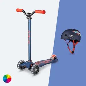 마이크로킥보드 맥시T 프로 디럭스 LED + 아시안핏 헬멧 세트