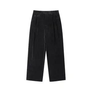 [커스텀멜로우](강남점) 블랙 와이드 핏 코듀로이 팬츠 CWPAW24882BKX