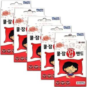 헬스데이 코로 숨쉬는 쿨잠 입밴드 16매입 5개/목건조 침을림 입호흡방지