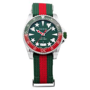 Gucci 구찌 남성 손목시계 다이브 Dive 스테인레스 스틸 사파이어 유리 쿼츠 나일론 벨트 YA136339