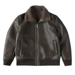 [빠니깔레][빠니깔레] 에코레더하이넥블루종 카키브라운인조무스탕점퍼 m-icjp61br (P002882840)