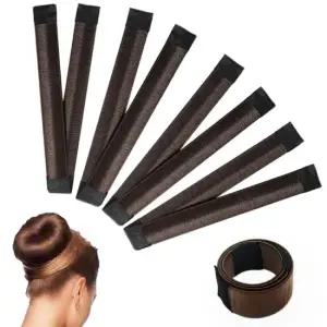 틱톡 올림머리 똥머리밴드 당고스틱 헤어롤 메이커 다크브라운 블랙 21CM J636-O