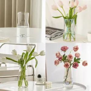 플레인 오로라 꽃병 유리 화병 이케바나 수경재배 화병 오로라화병 오브제