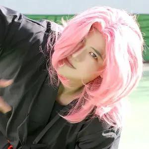 스투피드 K-POP 남자 아이돌 코스프레 가발 (핑크 로맨스)