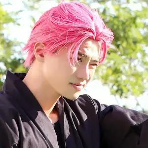 스투피드 K-POP 남자 아이돌 코스프레 가발 (마젠타 애비)