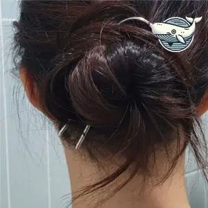 여성 헤어장식 올림머리 유핀 비녀 세련된 은색