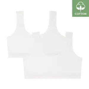 수아팜 주니어 1단계 코튼 스판 브라 2매 세트_아이보리,아이보리