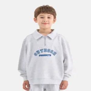 [정가 65000원]반집업 스몰그래픽 맨투맨  멜란지 화이트) OD253IZM14_MWH