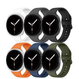 삼성 갤럭시 워치 8 밴드 40mm 44mm/8 클래식 46mm 남성용 스포츠 밴드, 46mm, 6 팩용 소프트 실리콘 교체 스트랩 방수 손목