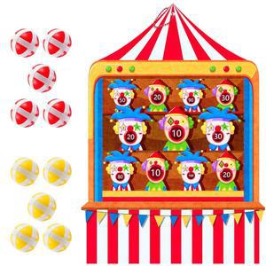 테식 카니발 생일 파티 장식 - 10개의 끈적끈적한 공이 있는 다트 보드, 펠트 천 서커스 테마 장식, 19.1x13.4인치 생일을 위한 재미있는 야외 및 실내 가족 게임