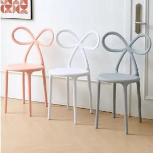 리본의자 카페 디자인 리본체어 화장대 화이트