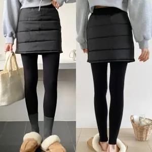 (피치기모)743패딩치마 44반~66까지 여성치마레깅스 미시 여자치마바지 겨울새로본
