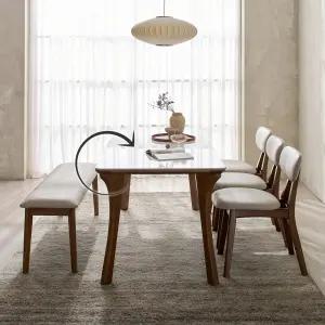 알링턴 리버서블 통세라믹 원목 6인용 식탁세트(벤치1+의자3)