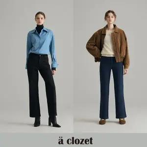 [신세계라이브쇼핑]앳클로젯 25FW 기모 니팅 데님팬츠 2종(최신상!)