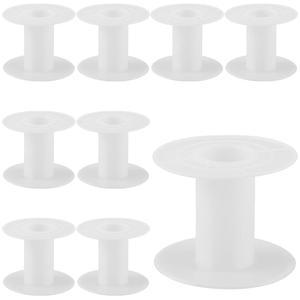 SUNNYCLUE 15PCS 55 x 46mm 빈 스풀 리본 플라스틱 흰색 직조 코드 와이어 실 체인 테이프 정리함 홀더 보빈 재봉 자수 공예 크로셰 스티치 용품 여성