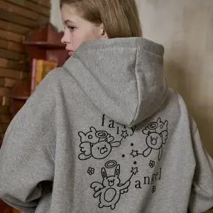페어리 엔젤 자수 후드 집업 그레이