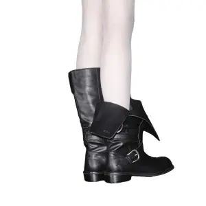 KHIHO 레이븐 폴더블 버클 부츠 블랙