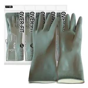 명진 오버핏 고무장갑 소형S(그레이) 5켤레 벗기편한 주방장갑 라텍스