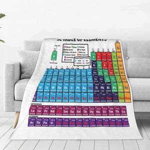 원소 주기율표 화학 던지기용 소파 플란넬 담요 침구 장식 따뜻한