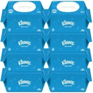 크리넥스 코튼크린 소프트 물티슈 캡형 90매 8개