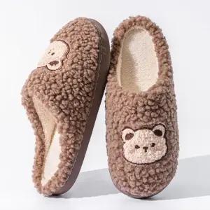 겨울 뽀글 곰돌이 털 실내화 샌들 따뜻한 실내 학교 슬리퍼 사무실 방한 보온 거실화