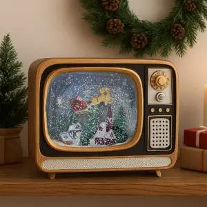 크리스마스 레트로 감성 무드등 워터볼 텔레비전 오르골