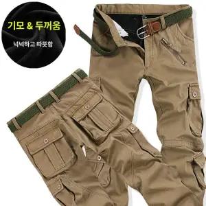 전술 바지 겨울 기모 작업복 밀리터리 방풍 방한 겨울용 남자 남성 플리스 안감과 두꺼운 카고 여러 개의