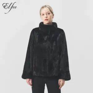 진도엘페 풀스킨 휘메일 밍크 후드재킷 블랙 (EJ12)