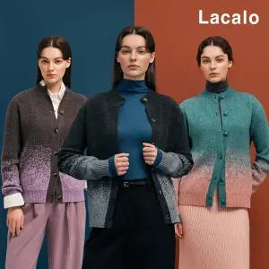 [Lacalo] 라칼로 25FW 그라데이션 자가드 울 니트재킷