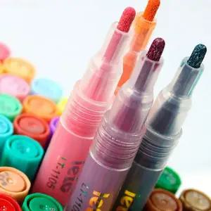 컬러 페인트 펜 패브릭 다용도 캔마커 아크릴 마커 펜 메탈릭 공예용 나무 24색 드로잉 그리기 미술용
