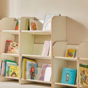 [샤이닝홈]그루인 베벨 어린이 전면 오픈책장 3단