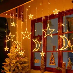 LED 줄조명 캠핑 크리스마스 달별 하트 알전구 빛축제 줄조명 캠핑조명 야외 줄전구 라방배경조명 줄등