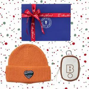 [BLUDOT] 블루닷 하트 비니 + 볼케이스 세트_OR