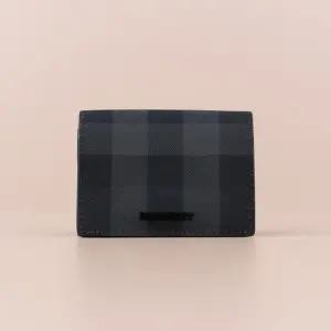 체크 폴딩 카드지갑 차콜 블랙 8070204 [여주아울렛]