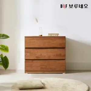 [보루네오]앳홈 테드 브라우니 원목 800 3단 서랍장 (깊이400)