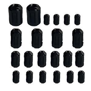 페라이트 코어 케이블 클립 세트, 22개, 직경 3.5-13mm, EMI RFI 소음 억제기, 블랙