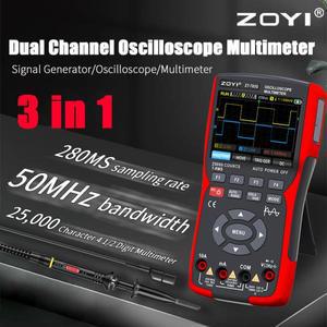ZOYI ZT703S 3in1 디지털 멀티미터 50MHz 대역폭 280MS 속도 PC 파형 데이터 저장 듀얼 오실로스코프 신호