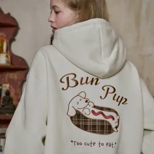 번앤 퍼피 패치 후드티 크림