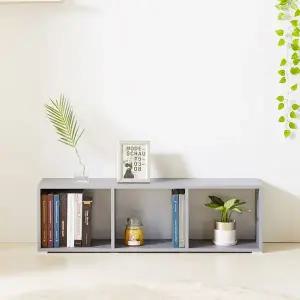 [착불배송] 파란들가구 NEW 3칸 낮은가로책장 3칸1단 수납장식장 공간박스