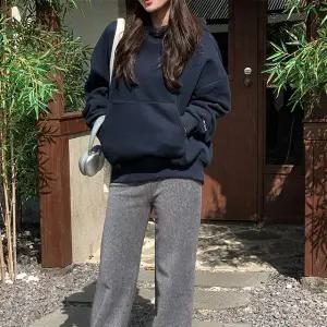 나토스 양기모 자수 후드 티 겨울 여성 데일리룩 후드티 일상