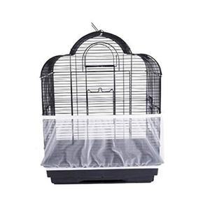 티안루옥시아오케 유니버설 버드 케이지 시드 캐처 가드 앵무새 그물 커버 신축성 있는 쉘 스커트 트랩 케이지 바구니 부드러운 에어리 앵무새 케이지 스커트(M, 화이트)
