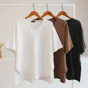 [잇수다] 라이푼 기모 언발 트임 루즈핏 반팔 티셔츠