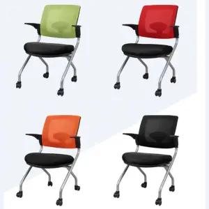 사무실 회의실 등받이 접이식 쿠션 바퀴 의자 체어 은행 사무실용