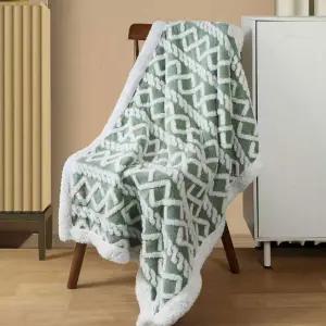 젠크 양모 체크 담요(80x110cm) / 부직포 가방 포함