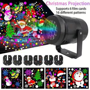 크리스마스 프로젝션 조명 카드 교체, 가족 파티, 청중 분위기 할로윈 LED 램프, 6 장