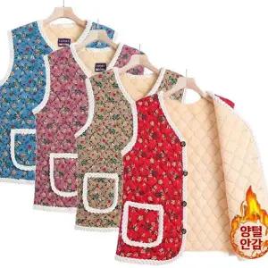 여성 기모 조끼 따뜻한 복고풍 플리스 여성 융털 조끼 겨울 김장용 보온성
