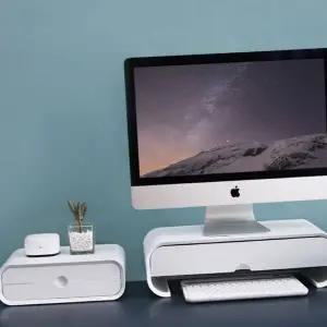 플라스틱 모니터 받침대 서랍식 서랍형 받침대 컴퓨터 사무실 서랍 수납