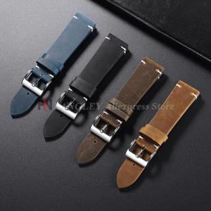 오일 왁스 가죽 시계줄 18mm 20mm 21mm 22mm 오메가 세이코 수제 스티칭 빈티지 소가죽 스트랩 스마트워치